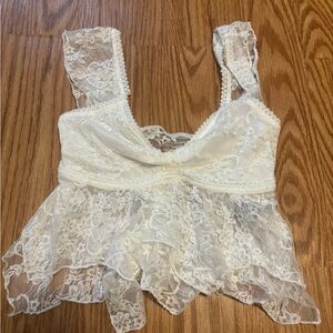 White Lace Sleeveless Top